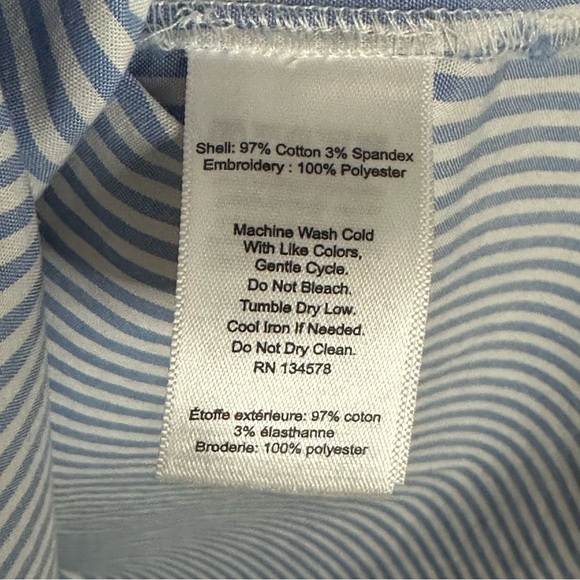 Vineyard Vines Pop White and Blue Embroidered Savanah Top Size M - Picture 13 of 13